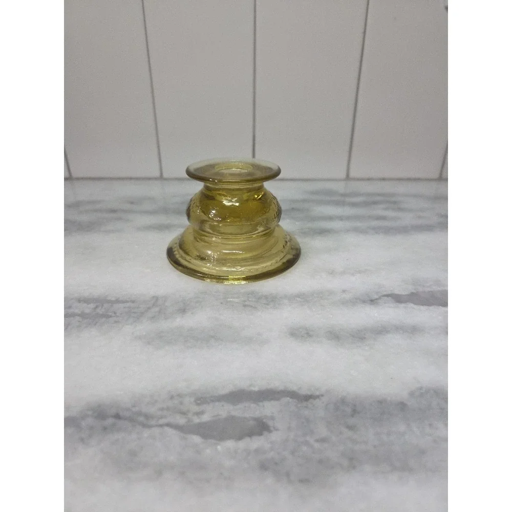 Federal Madrid Amber Glass Candlestick Holder,‎ Vintage Depression Glass, Decor